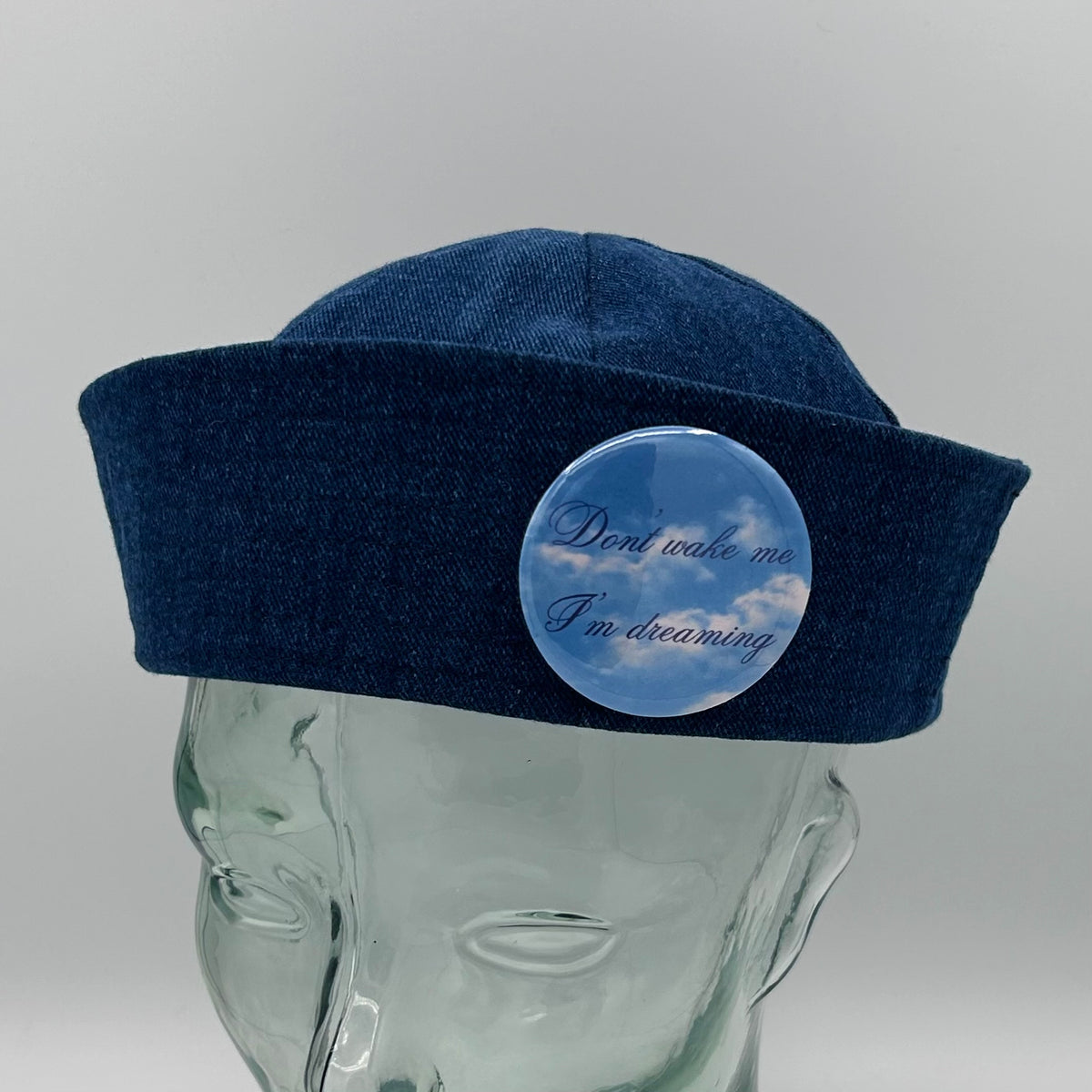 MTO Denim Sailor Hat with Pin – Reworked by Allie