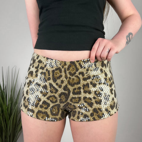 PRE-ORDER Sequin Leopard Micro Shorts