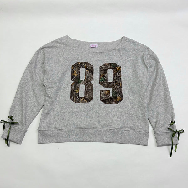 Camo Off Shoulder Sweatshirt