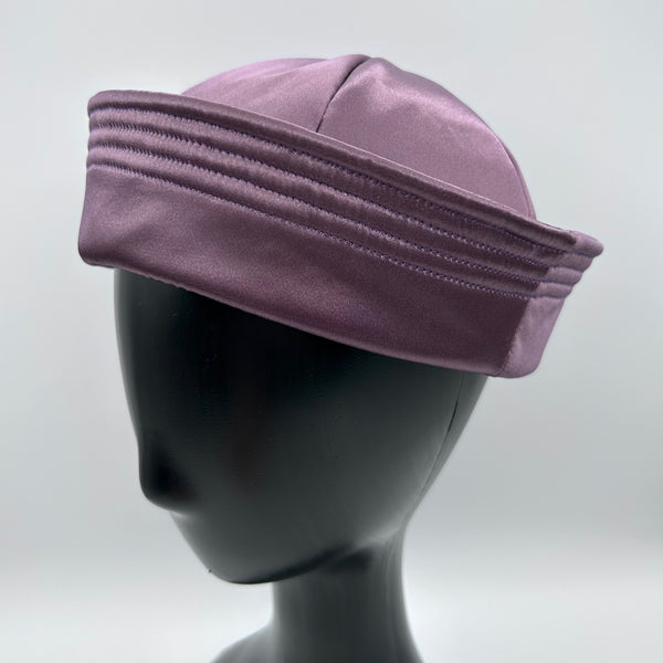 Plum Satin Sailor Hat