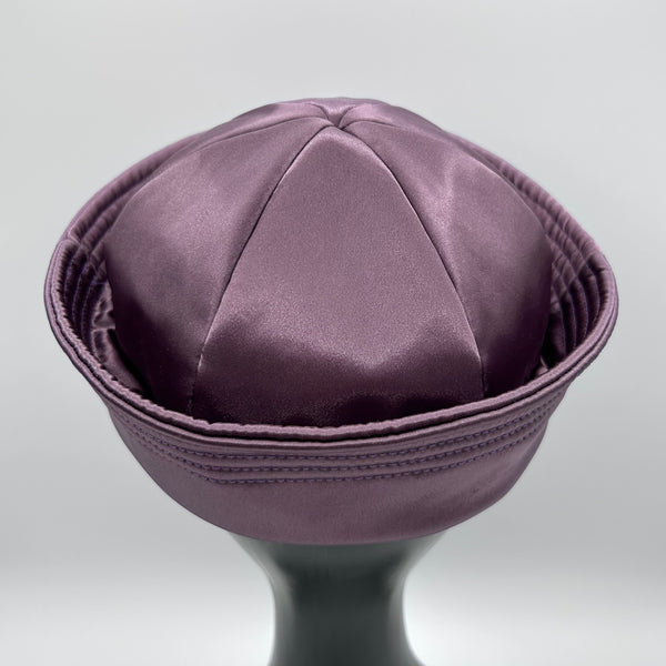 Plum Satin Sailor Hat