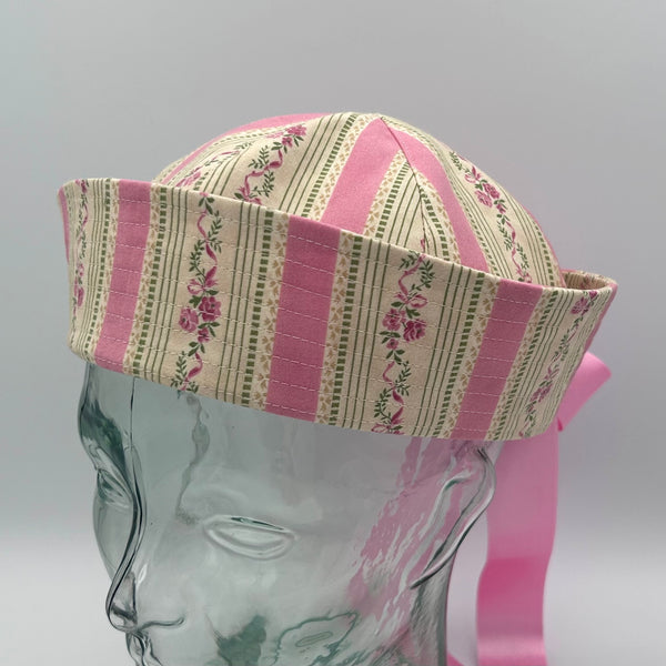 MTO Vintage Pink Floral Sailor Hat