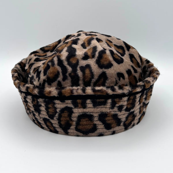 Fuzzy Leopard Sailor Hat