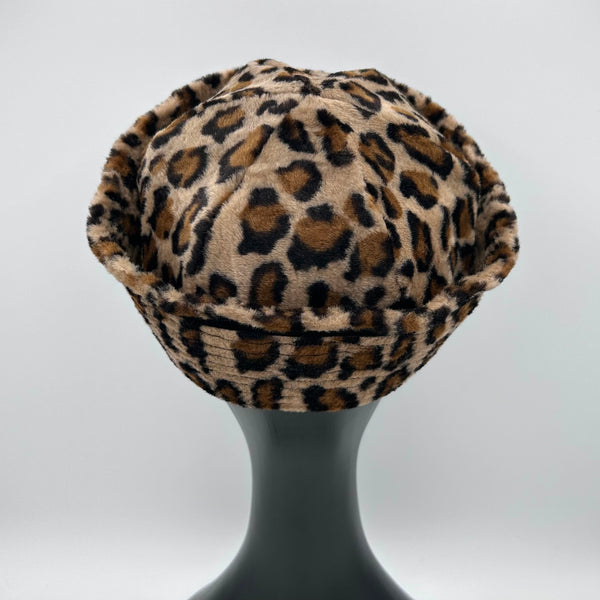 Fuzzy Leopard Sailor Hat