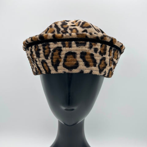 Fuzzy Leopard Sailor Hat