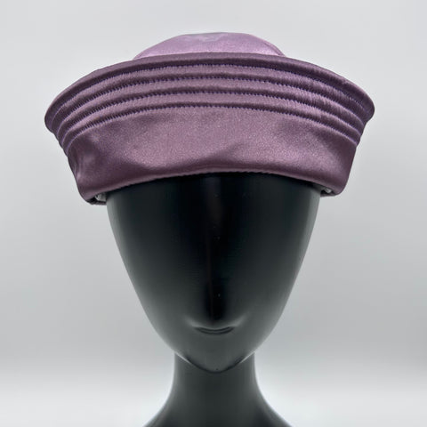 Plum Satin Sailor Hat