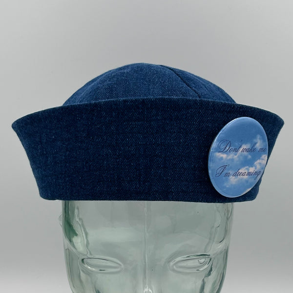 MTO Denim Sailor Hat with Pin