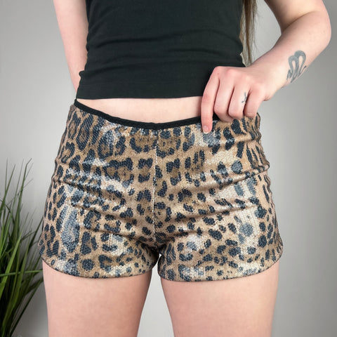 🌟PRE-ORDER🌟 Dark Leopard Sequin Micro Shorts