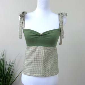 Gingham Babydoll Top