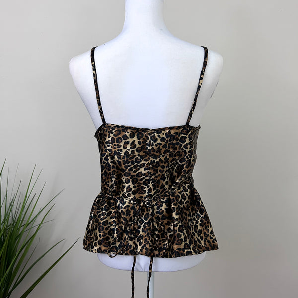 Satin Leopard Babydoll Top