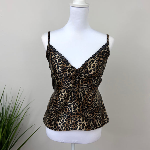 Satin Leopard Babydoll Top