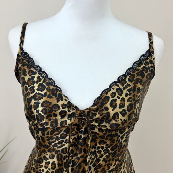 Satin Leopard Babydoll Top