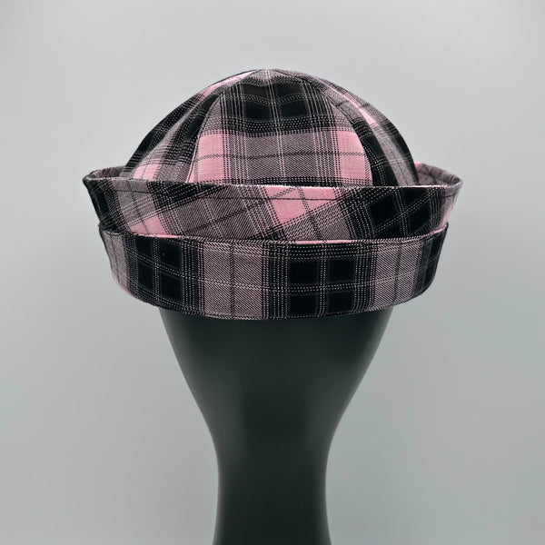 Pink Plaid Sailor Hat