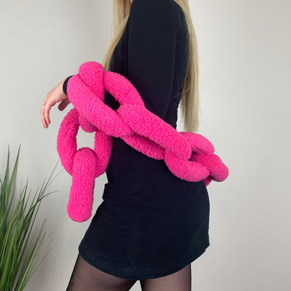 Hot Pink Chain Link Scarf